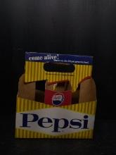 Vintage Paper Soda Bottle Carton-Pepsi 1960s Come Alive 12 oz