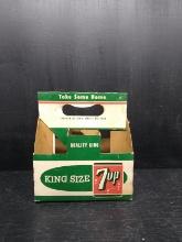 Vintage Paper Soda Bottle Carton-King Size 7up
