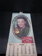 Antique Soda Advertising Calendar-1950 Royal Crown Cola