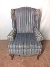 Wingback Upholstered Chair with Queen Anne Legs
