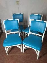Collection 4 Rattan Patio Chairs with Vinyl Seats