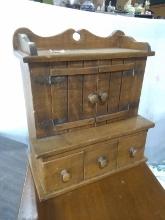 Vintage Wood Salesman Sample Cabinet