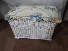 Wicker Storage Basket with Fabric Top