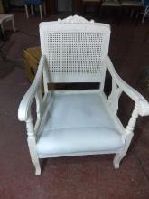 Painted Wicker Back Chair
