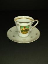 Vintage Demitasse Cup & Saucer--Souvenir Bastogne