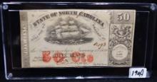 1864 STATE OF N. CAROLINA 50 CENT NOTE