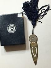 U S Mint Sterling Silver Bookmark With State Quarter 