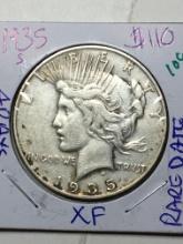 1935 S Peace Dollar Extra Ray