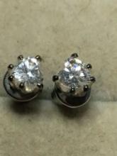 .925 Sterling Silver 3/4 Ct Earrings