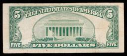 1953B $5 Blue Seal Silver Certificate Grades vf++