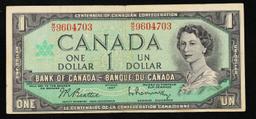 1967 Canada Cenetennial Issue 1 Dollar Banknote P# 84b Grades vf+