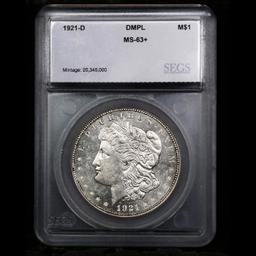 ***Auction Highlight*** 1921-d Morgan Dollar 1 Graded ms63+ DMPL BY SEGS (fc)