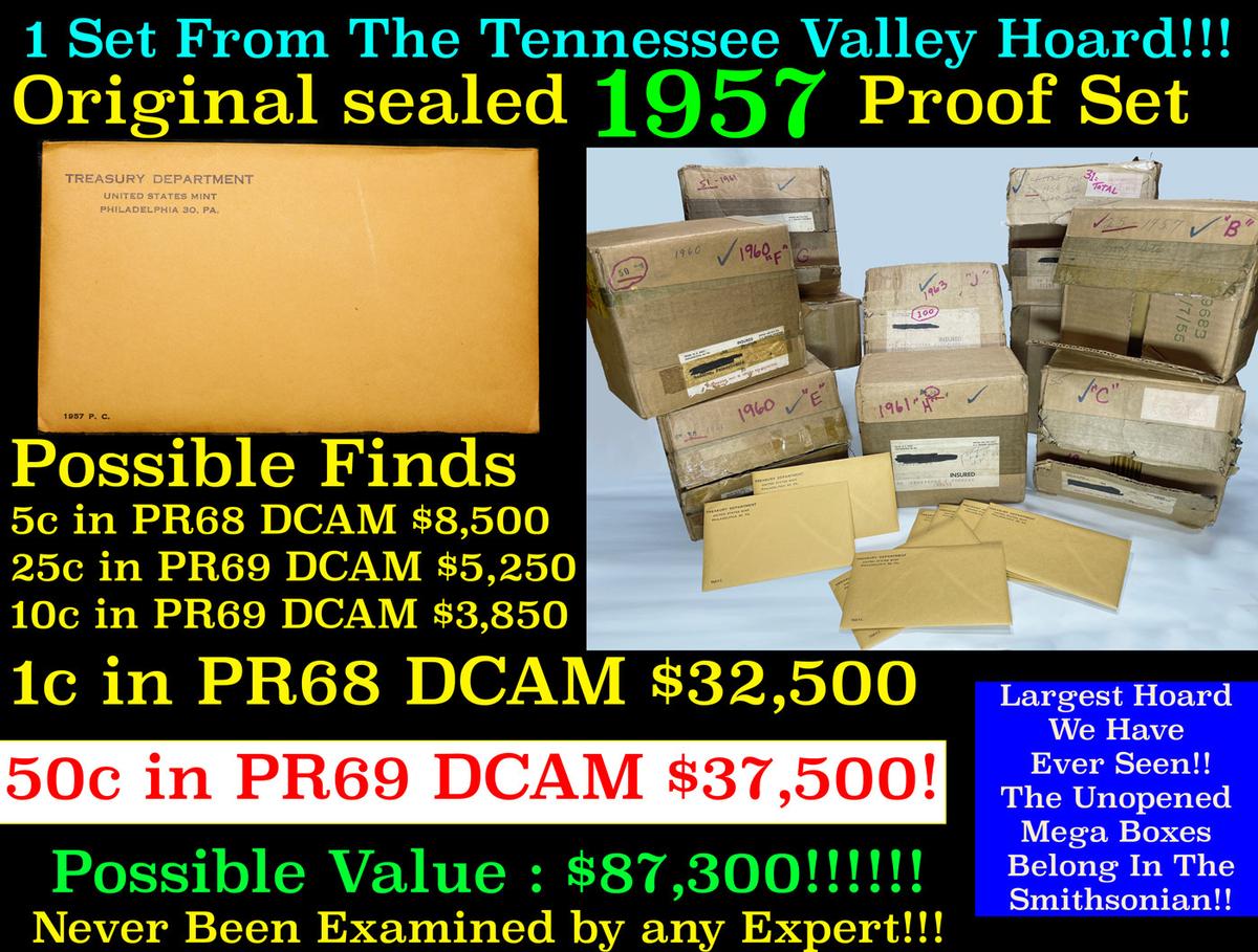 Original sealed 1957 United States Mint Proof Set Tennessee Valley Hoard