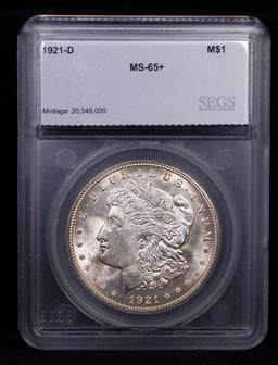 ***Auction Highlight*** 1921-d Morgan Dollar 1 Graded ms65+ By SEGS (fc)