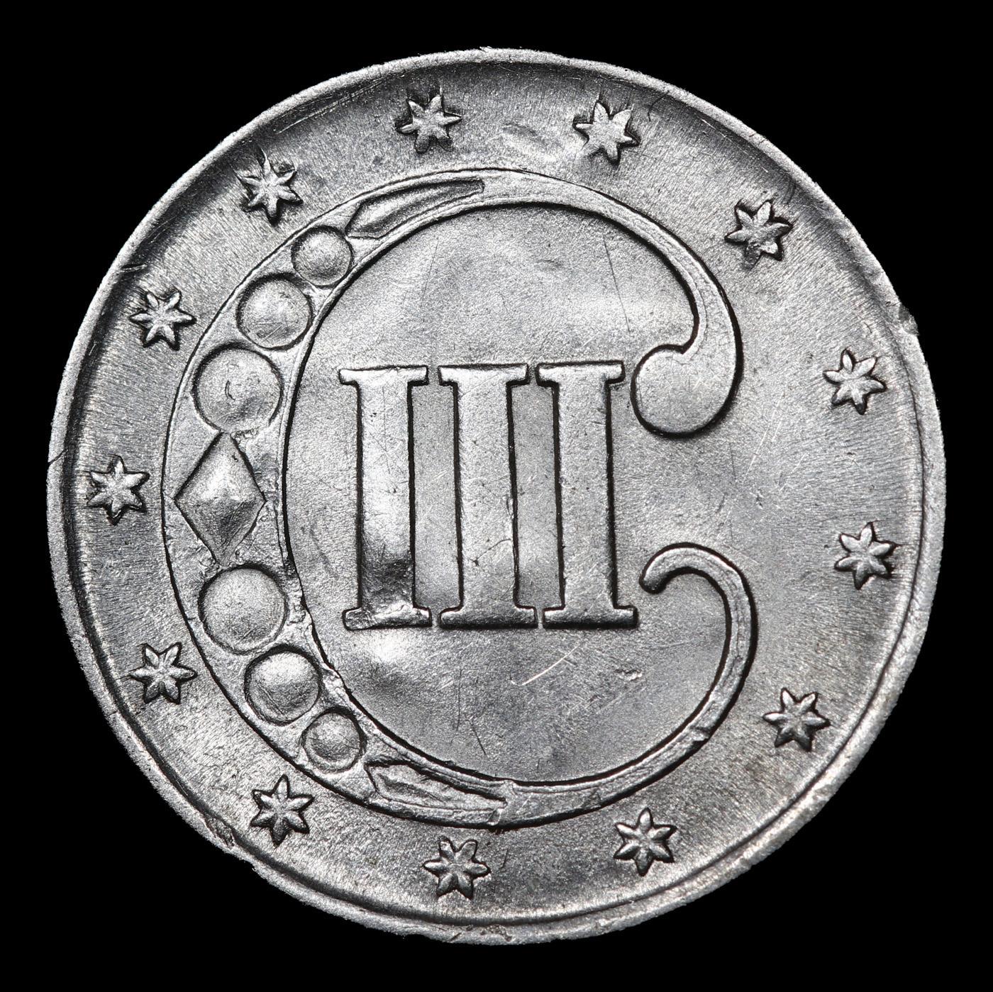 1852 Three Cent Silver 3cs Graded ms64 By SEGS