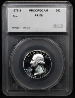 Proof 1976-s Silver Washington Quarter TOP POP! 25c Graded GEM++ Proof Deep Cameo BY SEGS