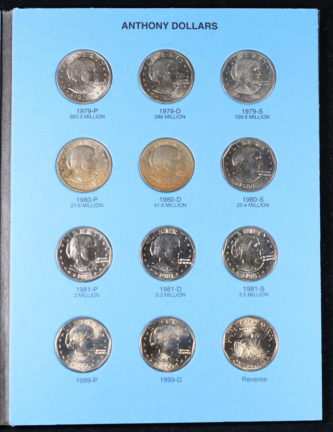 ***Auction Highlight*** Complete Eisenhower & Anthony $1 Whitnman Album, 1971-1911 24 coins in Total