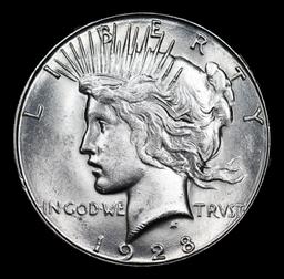 ***Auction Highlight*** 1928-s Peace Dollar $1 Graded ms64+ BY SEGS (fc)