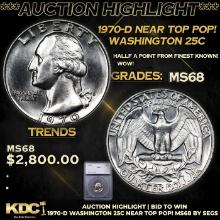 ***Auction Highlight*** 1970-d Washington Quarter Near Top Pop! 25c Graded ms68 BY SEGS (fc)