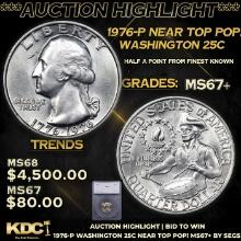 ***Auction Highlight*** 1976-p Washington Quarter Near Top Pop! 25c Graded ms67+ By SEGS (fc)