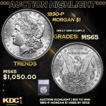 ***Auction Highlight*** 1890-p Morgan Dollar 1 Graded ms65 By SEGS (fc)