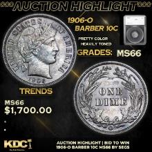 ***Auction Highlight*** 1906-o Barber Dime 10c Graded ms66 By SEGS (fc)