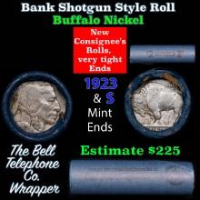 Buffalo Nickel Shotgun Roll in Old Bank Style 'Bell Telephone' Wrapper 1923 & s Mint Ends