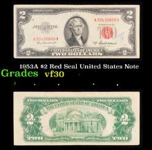 1953A $2 Red Seal United States Note Grades vf++