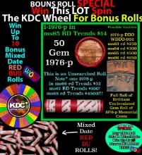 CRAZY Penny Wheel Buy THIS 1976-p solid Red BU Lincoln 1c roll & get 1-10 BU Red rolls FREE WOW