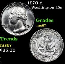 1970-d Washington Quarter 25c Grades GEM++ Unc