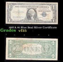1957A $1 Blue Seal Silver Certificate Graded vf+