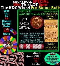 CRAZY Penny Wheel Buy THIS 1971-p solid Red BU Lincoln 1c roll & get 1-10 BU Red rolls FREE WOW