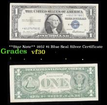 **Star Note** 1957 $1 Blue Seal Silver Certificate Grades vf++