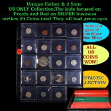 Unique Father & 2 Sons US ONLY Collection,The kids focused on Proofs and Dad on SILVER business stri