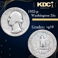 1932-p Washington Quarter 25c Grades vg+