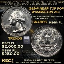 ***Auction Highlight*** 1989-p Washington Quarter Near TOP POP! 25c Graded ms66+ pl By SEGS (fc)