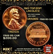 Proof 1963 Lincoln Cent TOP POP! 1c Graded pr69 rd CAM BY SEGS