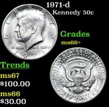 1971-d Kennedy Half Dollar 50c Grades GEM++ Unc