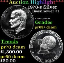 Proof ***Auction Highlight*** 1976-s Silver Eisenhower Dollar $1 Graded pr70 DCAM BY SEGS (fc)