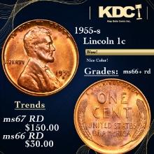 1955-s Lincoln Cent 1c Grades GEM++ RD