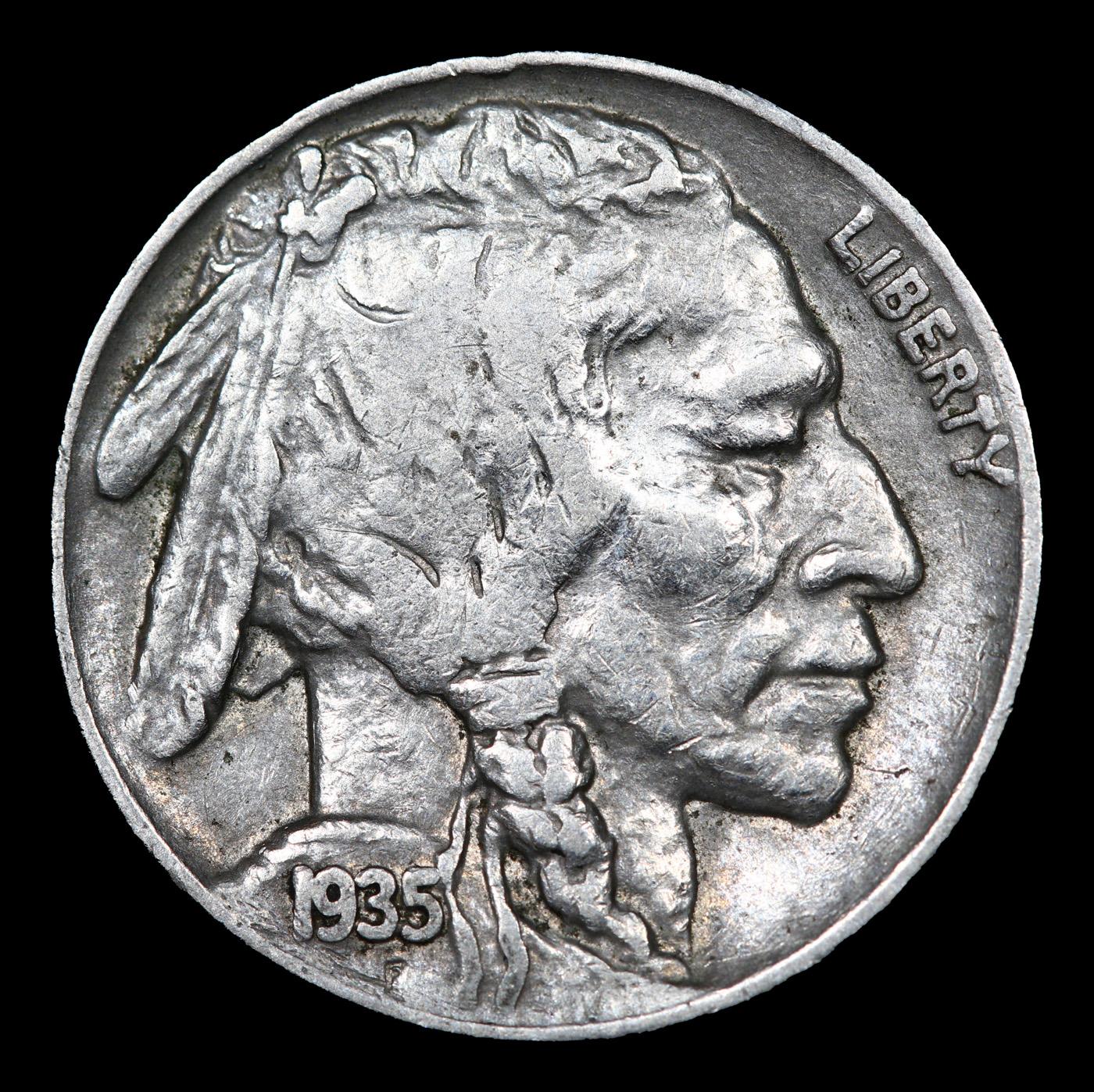 1935-p Buffalo Nickel 5c Grades Choice AU/BU Slider