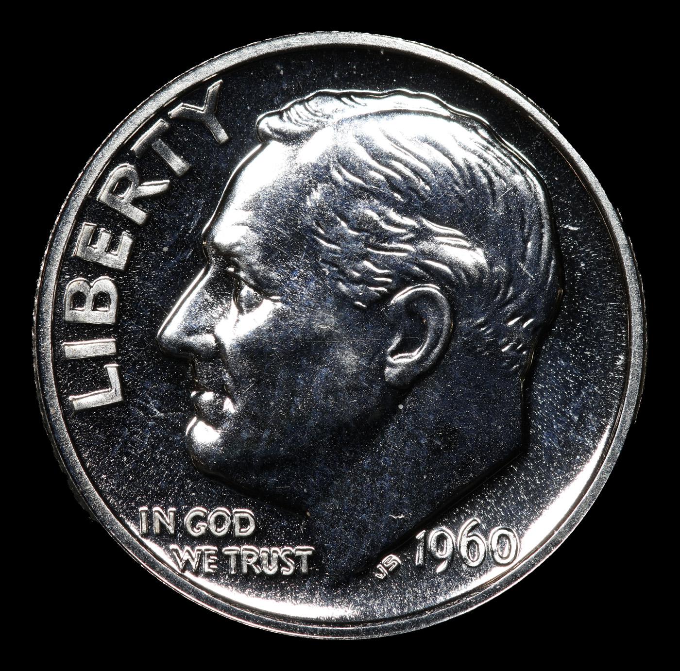 Proof 1960 Roosevelt Dime Near Top Pop! 10c Graded pr69+ BY SEGS