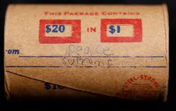 High Value - Mixed Covered End Roll - Marked "Morgan/Peace Supreme" - Weight shows x20 Coins (FC)