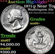 ***Auction Highlight*** 1971-p Washington Quarter Near Top Pop! 25c Graded ms66+ By SEGS (fc)
