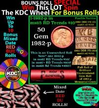 INSANITY The CRAZY Penny Wheel 1000s won so far, WIN this 1982-p BU RED roll get 1-10 FREE