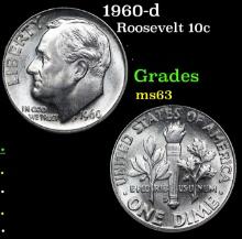 1960-d Roosevelt Dime 10c Grades Select Unc