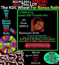 CRAZY Penny Wheel Buy THIS 1960-d solid Red BU Lincoln 1c roll & get 1-10 BU Red rolls FREE WOW