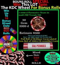 CRAZY Penny Wheel Buy THIS 2009-d Splitter solid Red BU Lincoln 1c roll & get 1-10 BU Red rolls FREE