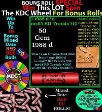 INSANITY The CRAZY Penny Wheel 1000s won so far, WIN this 1988-d BU RED roll get 1-10 FREE
