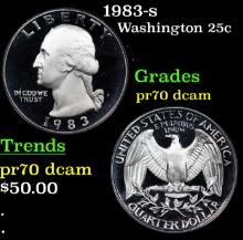 Proof 1983-s Washington Quarter 25c Grades GEM++ Proof Deep Cameo
